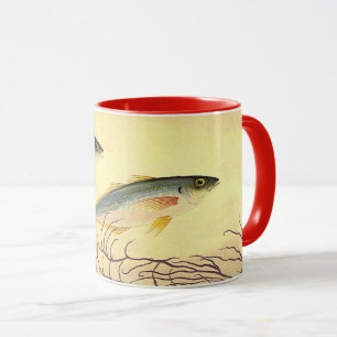 Mackerel Fish in the Ocean, Vintage Japonisme Art Mug