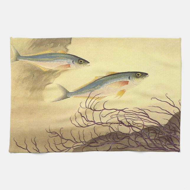 Mackerel Fish Swimming in the Ocean Kitchen Towel (Horizontal)