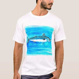 Mackerel fish watercolor ocean under the sea T-Shirt