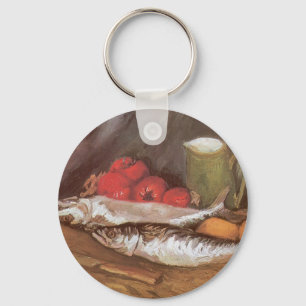 Mackerels, Lemons and Tomatoes by Vincent van Gogh Keychain