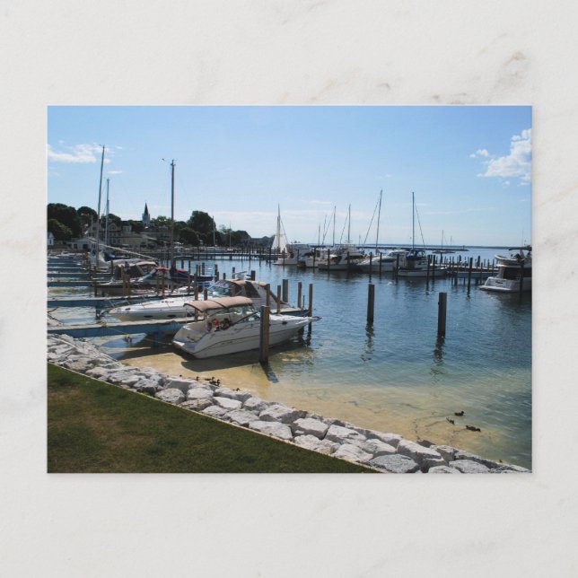 Mackinac boats postcard (Front)