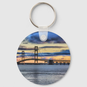 Mackinac Bridge 1155 Blue Keychain