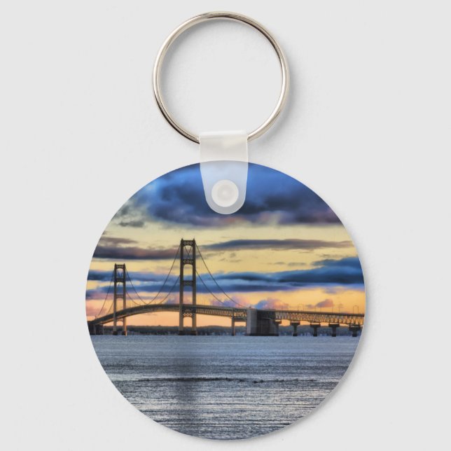 Mackinac  Bridge 1155 Blue Keychain (Front)