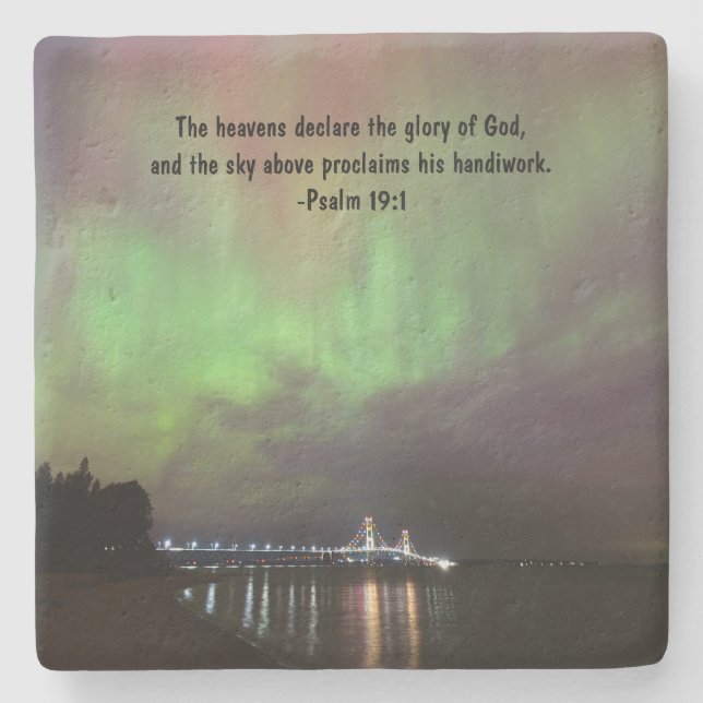 Mackinac Bridge Aurora Coaster (Front)