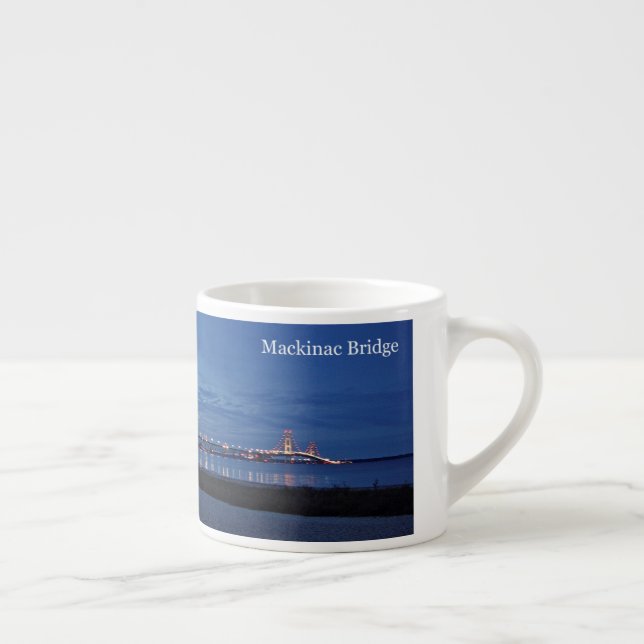 Mackinac Bridge dusk espresso mug (Right)