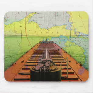 Mackinac Bridge from a ship going under it Mouse Pad