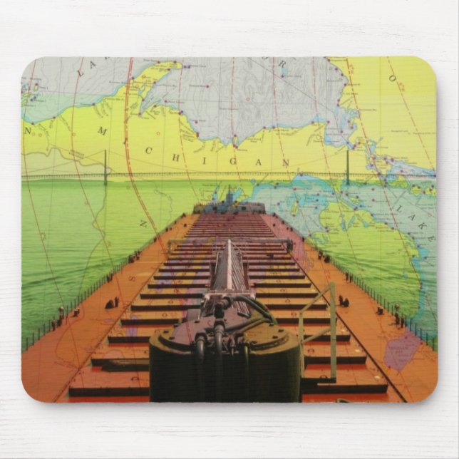 Mackinac Bridge from a ship going under it Mouse Pad (Front)
