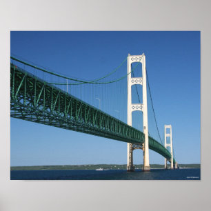 Mackinac Bridge from the Straits Poster