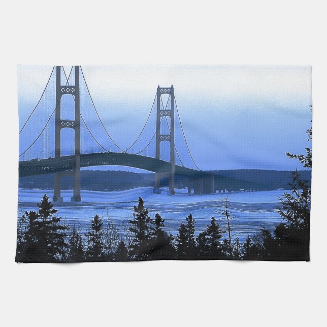 Mackinac Bridge Kitchen Towel (Horizontal)