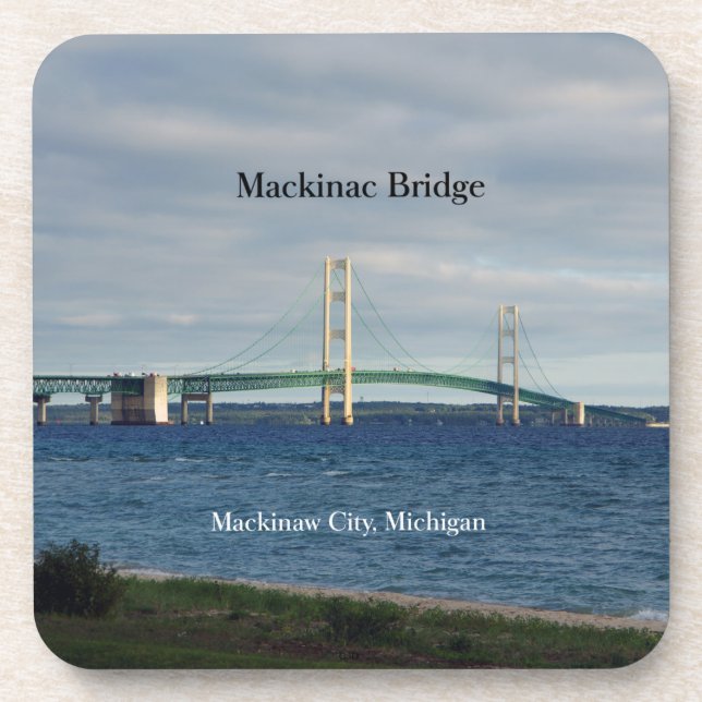 Mackinac Bridge Mackianw 6 plastic coasters (Front)