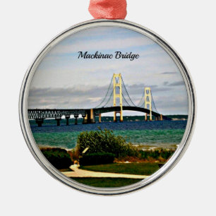 Mackinac Bridge, Mackinac Island Metal Ornament