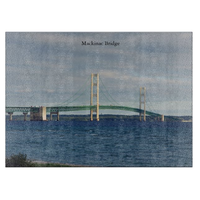 Mackinac Bridge Mackinaw City cutting board (Front)