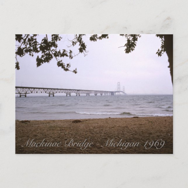 Mackinac Bridge Michigan Postcard (Front)