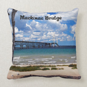 Mackinac Bridge Michigan Throw Pillow