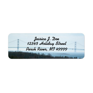 Mackinac Bridge Michigan UP Adresse de retour Labe