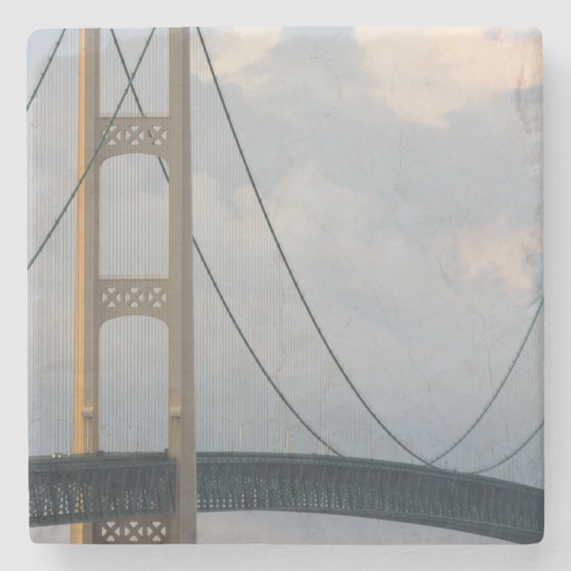 Mackinac Bridge, Michigan, USA Stone Coaster (Front)