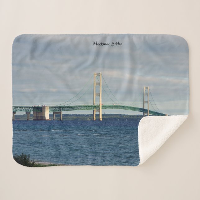 Mackinac Bridge sherpa blanket (Front (Horizontal))