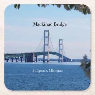 Mackinac Bridge St. Ignace paper coaster