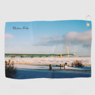 Mackinac Bridge winter golf towel