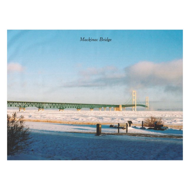 Mackinac Bridge winter table cloth (Front (Horizontal))