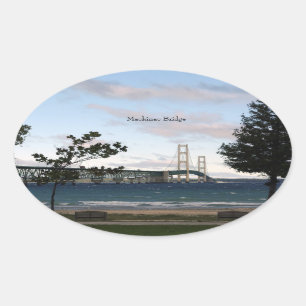 Mackinac Bridge with trees sticker