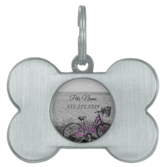 Mackinac Island Bike Selective Colour Pet Tag (Front)