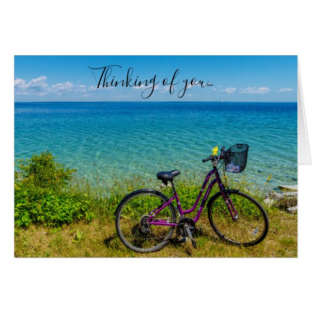 Mackinac Island Bike Thinking of You Card (Front Horizontal)