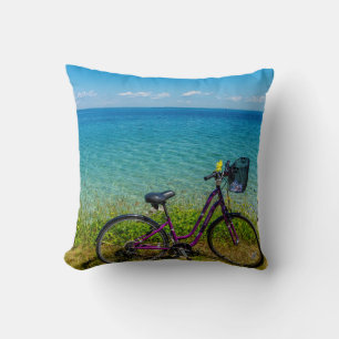 Mackinac Island Bike Throw Pillow