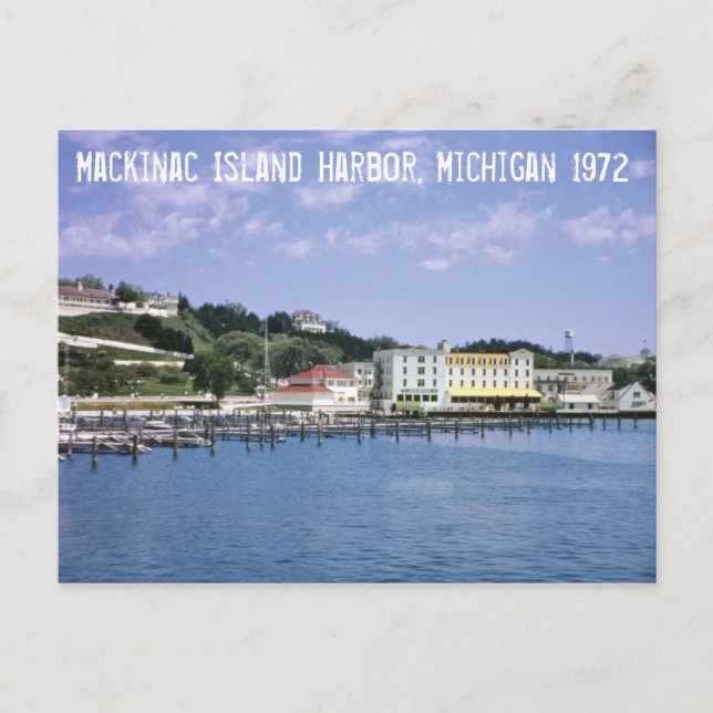 Mackinac Island Harbour Michigan Postcard (Front)