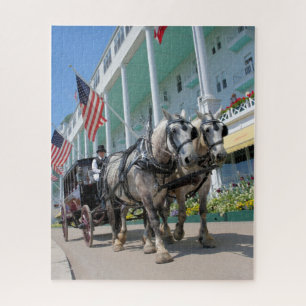 Mackinac Island Horse Drawn Carriage 16x20- 520 pc Jigsaw Puzzle