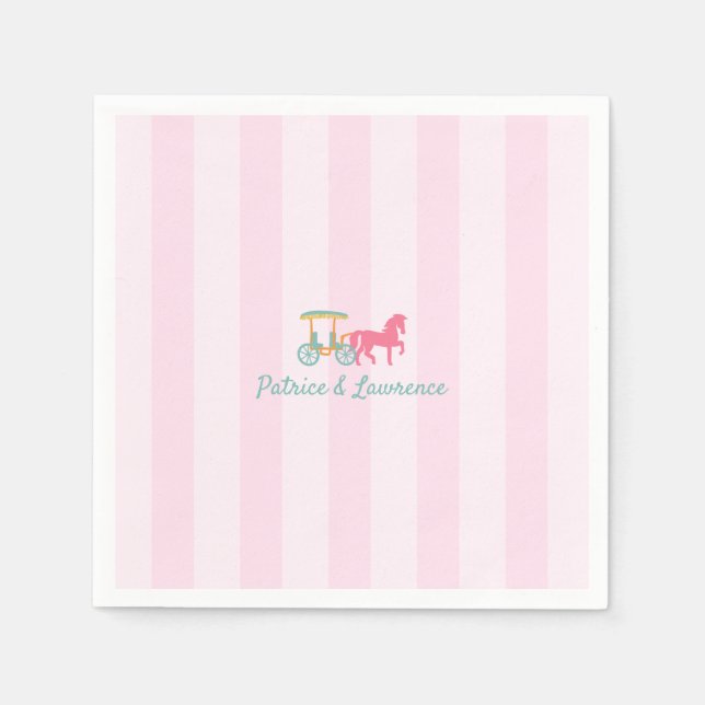 Mackinac Island Horse Drawn Carriage Wedding Napkin (Front)