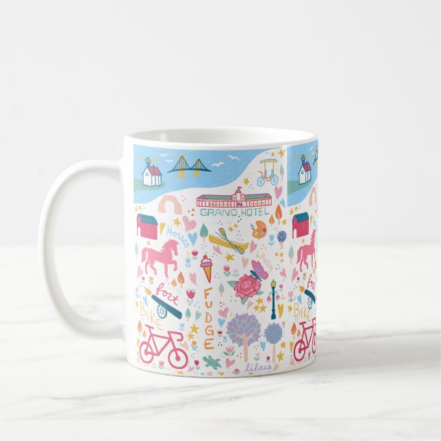 Mackinac Island Michigan Favourite Things Coffee Mug (Left)