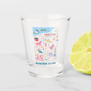 Mackinac Island Michigan Map Favourite Things  Shot Glass