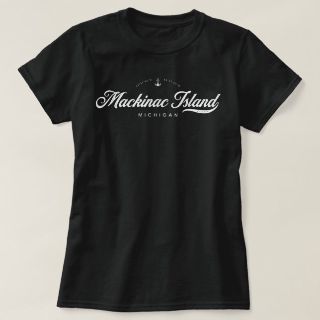 Mackinac Island Michigan Vintage Retro T-Shirt (Design Front)