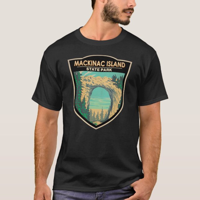 Mackinac Island State Park Michigan Arch Rock T-Shirt (Front)