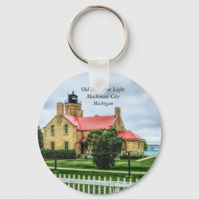 Mackinac Light and Bridge Keychain (Front)