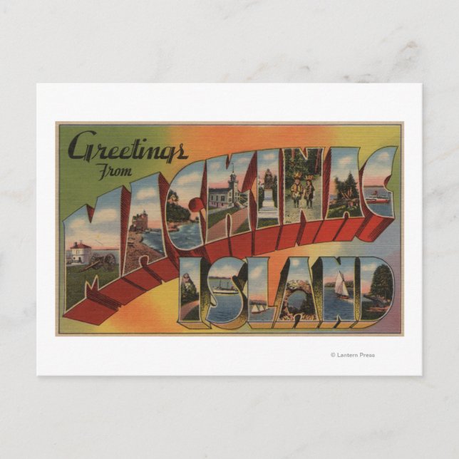 Mackinac, Michigan - Large Letter Scenes Postcard (Front)