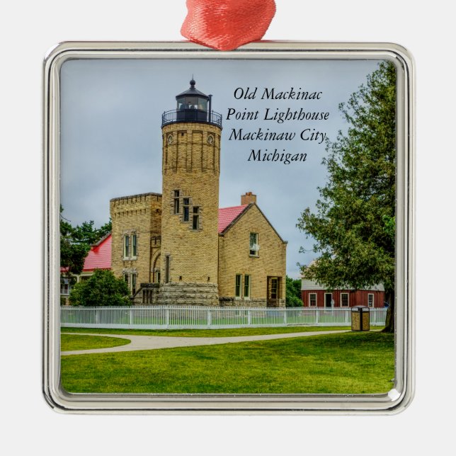 Mackinac Point Light Metal Ornament (Front)
