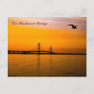 Mackinaw Bridge at Sunset Postcard