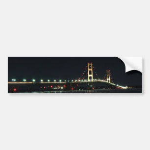 Mackinaw Bridge lit up at night Bumper Sticker