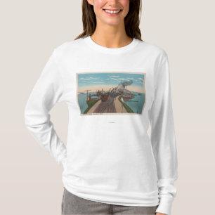 Mackinaw City, MI - View of Railway Ferry Docks T-Shirt
