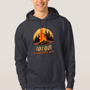 Mackinaw City Michigan Campfire Hoodie