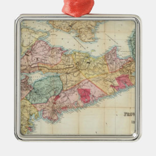 Mackinlay's map of the Province of Nova Scotia 2 Metal Ornament