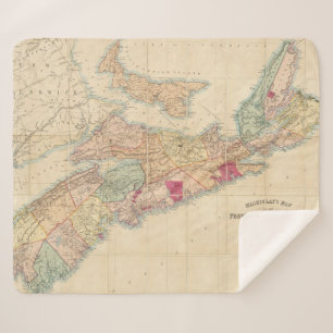Mackinlay's map of the Province of Nova Scotia 3 Sherpa Blanket