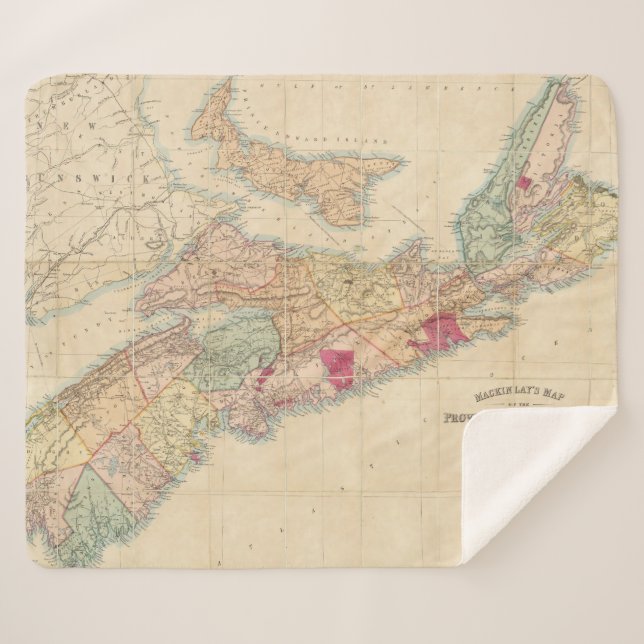 Mackinlay's map of the Province of Nova Scotia 3 Sherpa Blanket (Front (Horizontal))