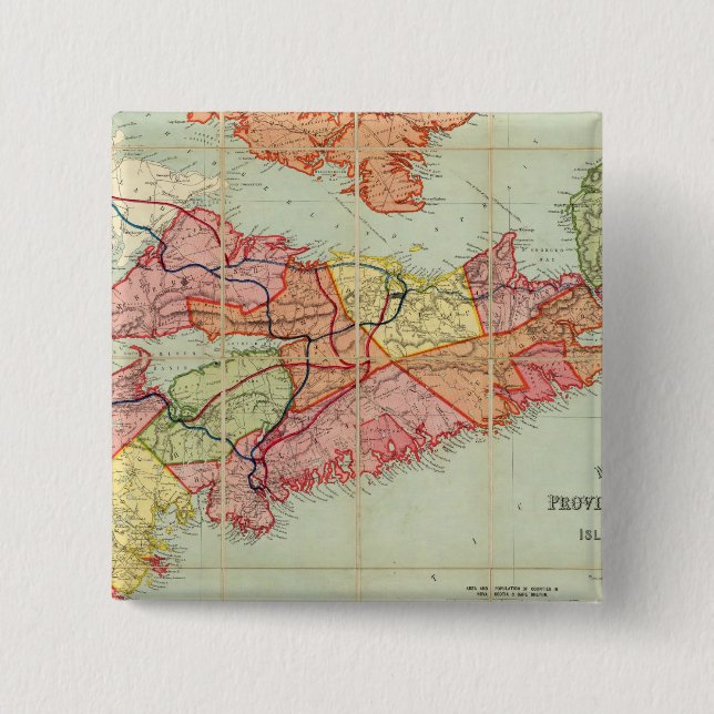 Mackinlay's map of the Province of Nova Scotia 4 2 Inch Square Button (Front)