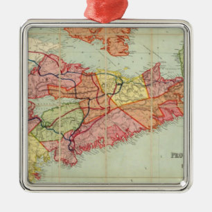 Mackinlay's map of the Province of Nova Scotia 4 Metal Ornament