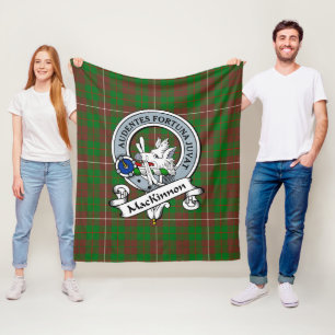 MacKinnon Hunting Modern Clan Badge Tartan Plaid Fleece Blanket