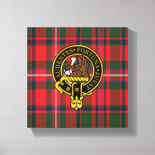 Mackinnon Scottish Crest and Tartan Canvas print (Front)