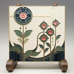 Mackintosh Art Deco Abstract Floral Wall Decor Cer Tile